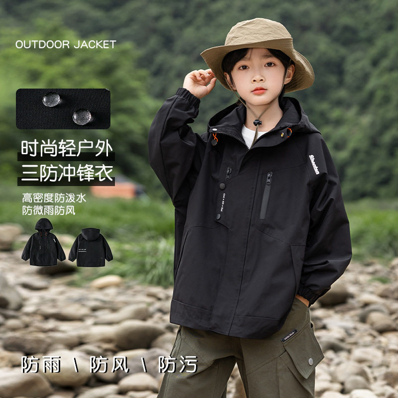 2026新款秋冬季儿童三合一可拆卸冲锋衣羽绒内胆男童外套女童上衣图片