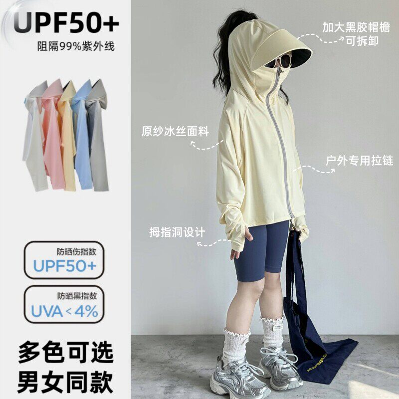 2026新款夏季女童防晒衣儿童冰丝防紫外线轻薄透气服男童宝宝外套