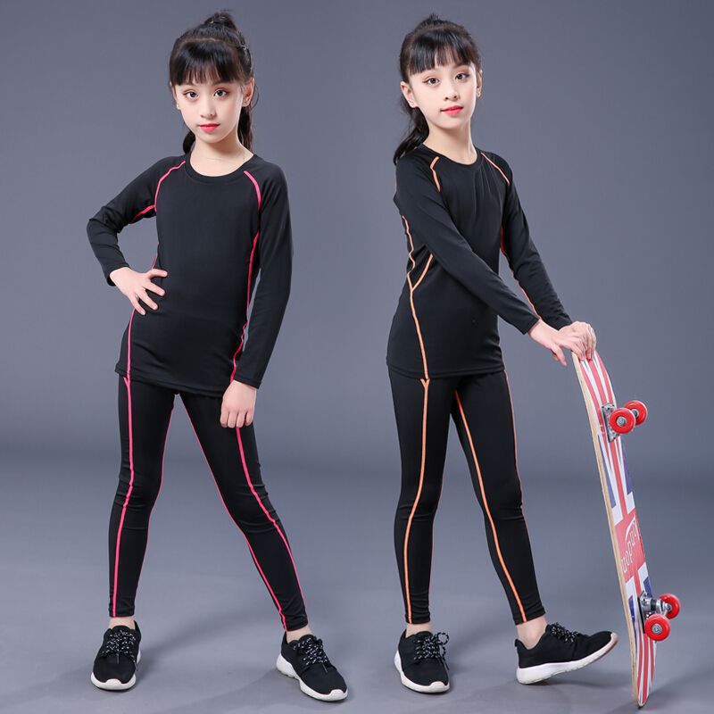 2026新款篮球服秋冬季儿童紧身衣训练服运动套装打底服女男速干衣