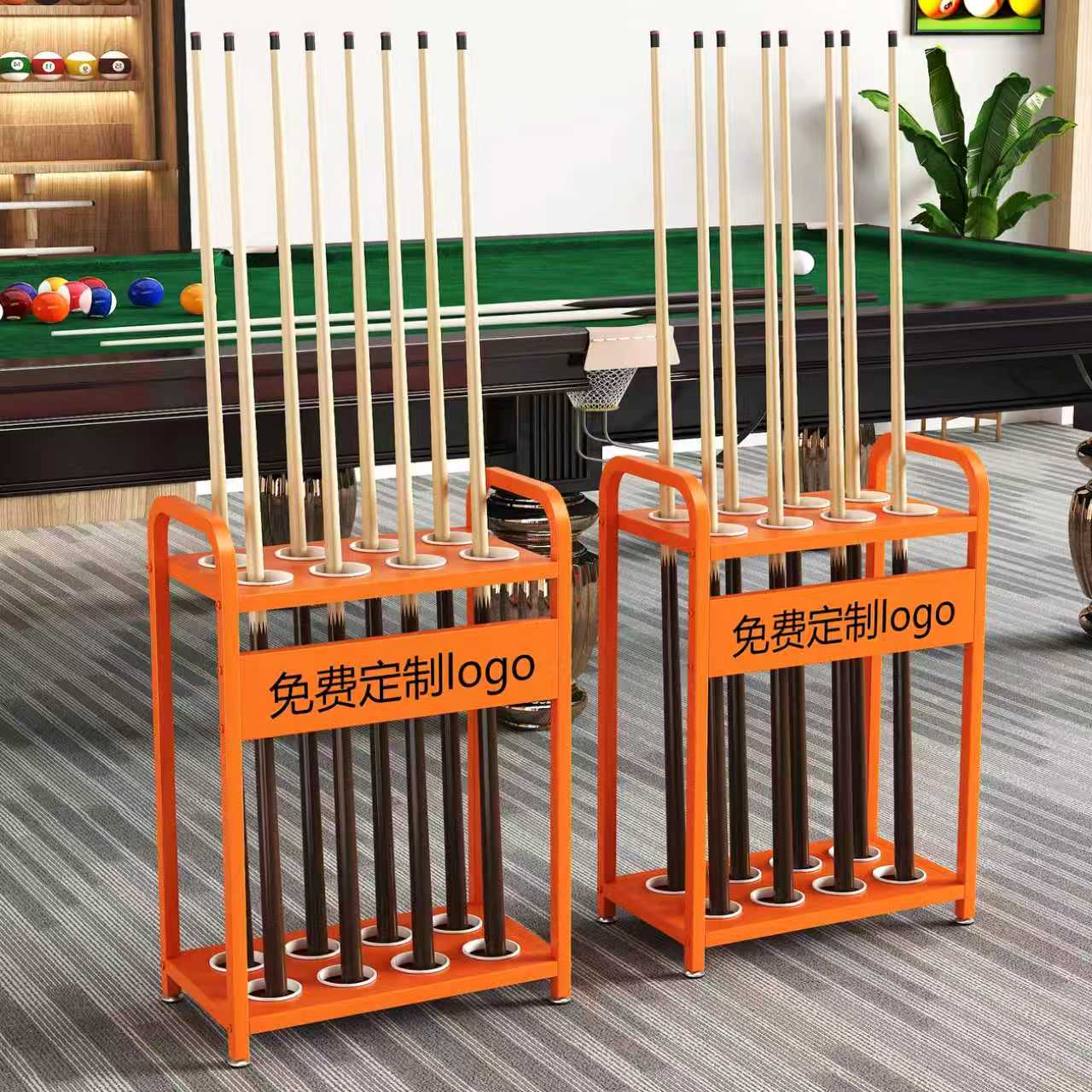 金属台球杆架台球厅架杆俱乐部收纳架落地桌球厅公杆架拐杖放置架