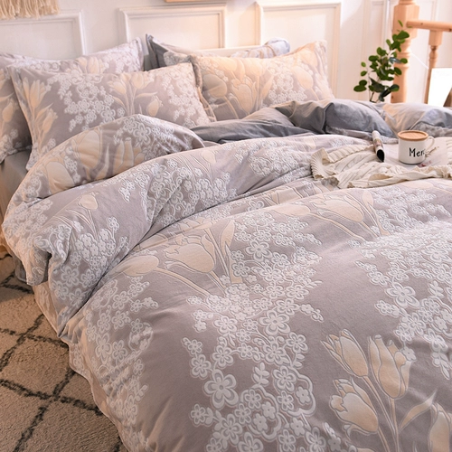 Удерживающий тепло комплект, утепленный пододеяльник, двусторонная простыня, поддерживает постоянную температуру, 4 предмета, легкий роскошный стиль