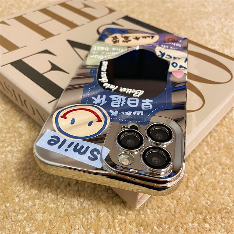 加尔 早日退休笑脸表情镜面适用iphone14pro手机壳苹果15新款13promax可爱女款15pro创意12防摔11硅胶保护壳属于什么档次？