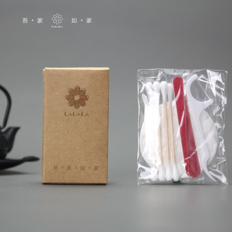 酒店护理包牙线客栈洗漱用品盒装清洁卸妆棉客房一次性民宿化妆包