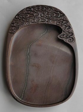 手工雕端砚台特价6寸老宋坑《平步青云》端砚A37 15x10.8x1.8cm