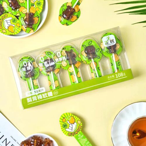 正优秋梨膏棒棒糖盒装儿童宝宝软糖不上火网红零食独立包装108g