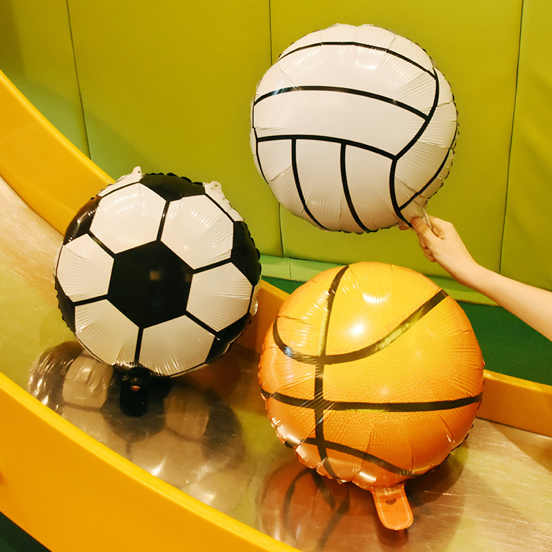 运动主题创意足球排球篮球图案 气球幼儿园学校宝宝儿童生日派对