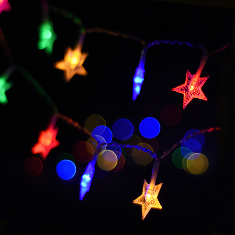 led网红星星灯电池款小彩灯闪灯串灯 房间布置装饰派对小灯泡创意