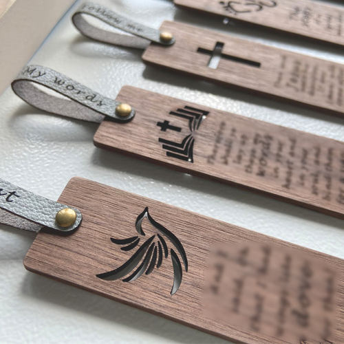 黑胡桃木真皮手工书签高档礼品