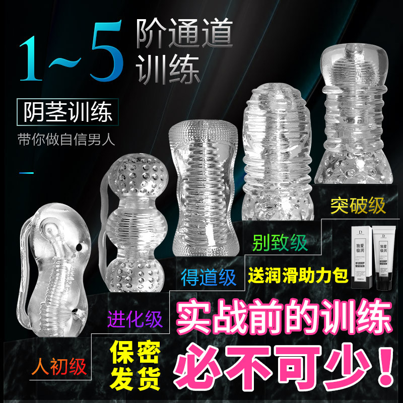 飞机杯情趣成人男用透明训练龟头透明自慰器隐形颗粒圣杯玩具用品