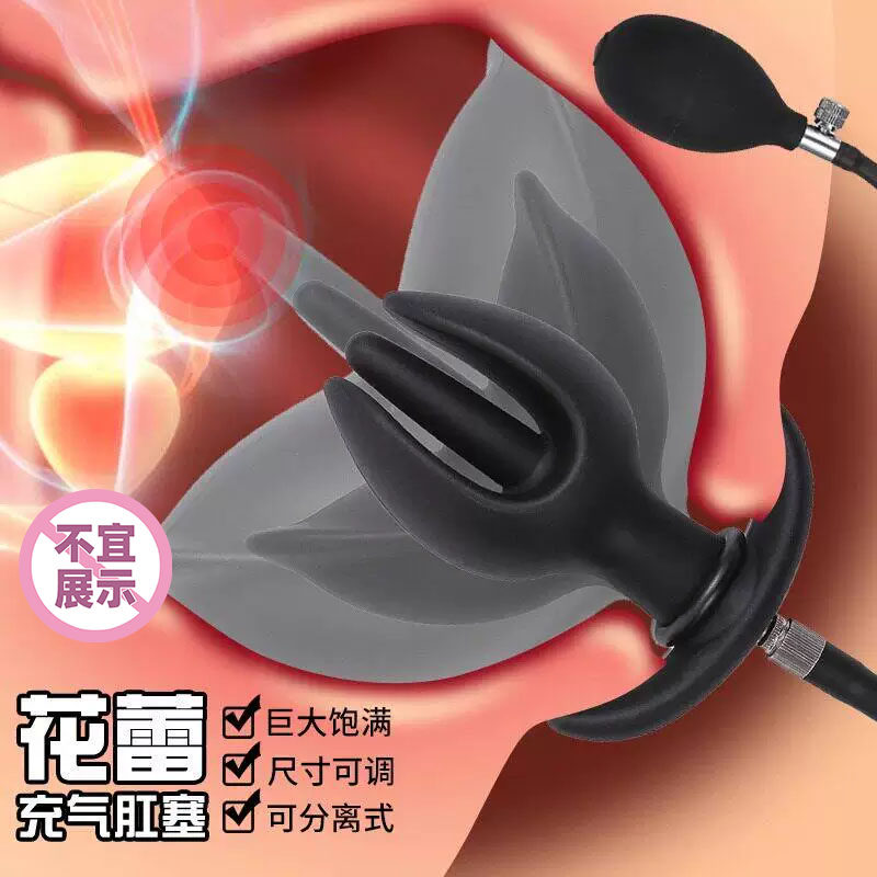 sm情趣充气分离硅胶肛塞成人肛门后庭菊花训练按摩自慰器玩具用品