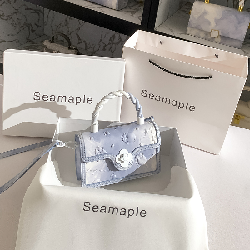 高级感小方包牛皮休闲单肩斜挎包