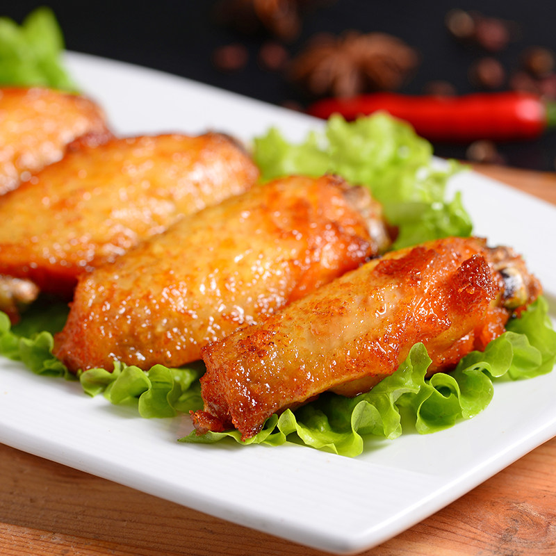 蒜香翅中冷冻半成品腌鸡中翅油炸小吃炸鸡翅烤翅商用1kg/包