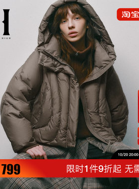 绫致season high女装秋冬季节连帽立领羽绒服保暖外套休闲潮流
