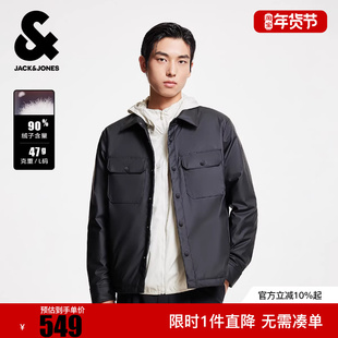 杰克琼斯2025年冬季新款基础潮流外套百搭舒适尖领羽绒服男款上衣