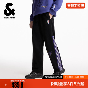 杰克琼斯NBA联名款湖人队男装冬季新款卫裤宽松休闲舒适长裤子
