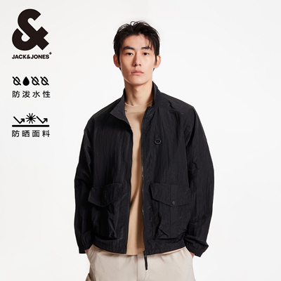 杰克琼斯男装冬新款清爽透气防水服宽松立领拉链夹克外套