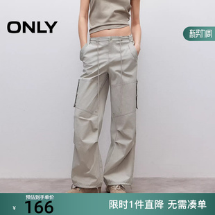 工装 女 风宽松低腰长裤 休闲裤 125314029 直筒裤 ONLY2025冬新款