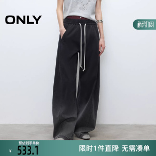 女 ONLY2025冬新款 阔腿牛仔裤 长裤 125332110 抽绳显瘦香蕉裤