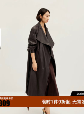 绫致Vero Moda风衣女2026秋上新可拆卸腰带插兜长款上衣时尚