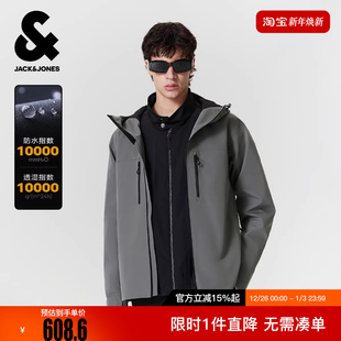连帽防水衣服外套 2025年夹克长袖 杰克琼斯冬冬男装 士新款