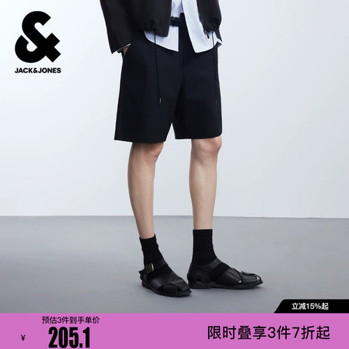绫致杰克琼斯男装短裤裤子时尚简约纯色百搭日常休闲裤宽松夏季