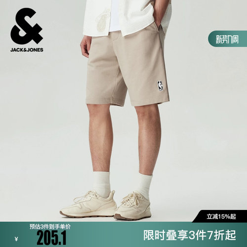 绫致【NBA联名热火队】杰克琼斯男装短裤夏季裤子刺绣时尚百搭潮