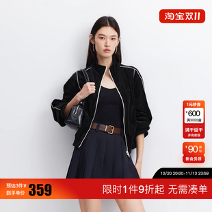 绫致Vero Moda卫衣女26秋新款撞色休闲宽松拉链上衣时髦日常百搭