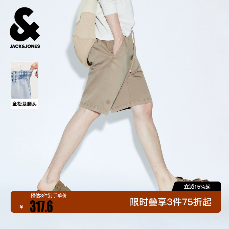 绫致杰克琼斯男装夏季短裤裤子时尚简约潮刺绣日常通勤休闲宽松