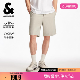 杰克琼斯冬松紧抽绳腰头潮流时尚简约舒适百搭基础宽松短裤男装