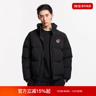 潮百搭舒适棉服男女同款 绫致杰克琼斯冬略宽松版 型立体印花时尚