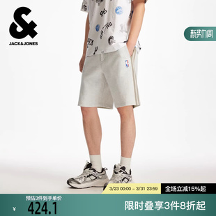 字母印花松紧抽绳百搭休闲裤 NBA联名款 子 冬短裤 杰克琼斯男装