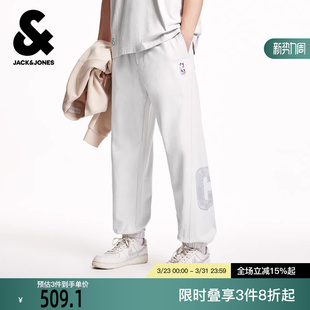 凯尔特人队字母纯棉宽松束脚裤 杰克琼斯NBA联名款 卫裤 冬款 男装