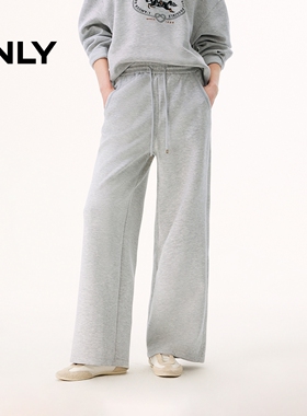 ONLY2026春季新款弹力松紧腰头设计阔腿裤长裤休闲裤女|12611D005