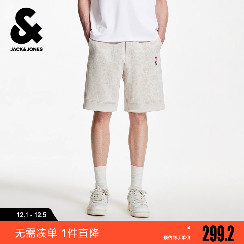 杰克琼斯男装冬新款NBA联名短裤运动风百搭潮流舒适宽松裤子