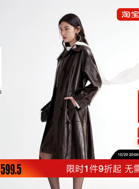 绫致Vero Moda风衣女2026秋季新款腰带袖口系袢插兜亮面外套