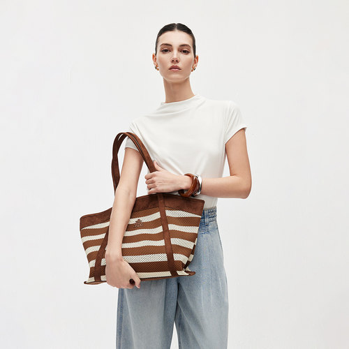 ONLY2026新款海航风条纹大容量包包托特包袋女
