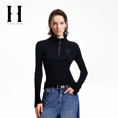 SEASON HIGH女装冬新款时尚百搭修身高领针织衫毛衣