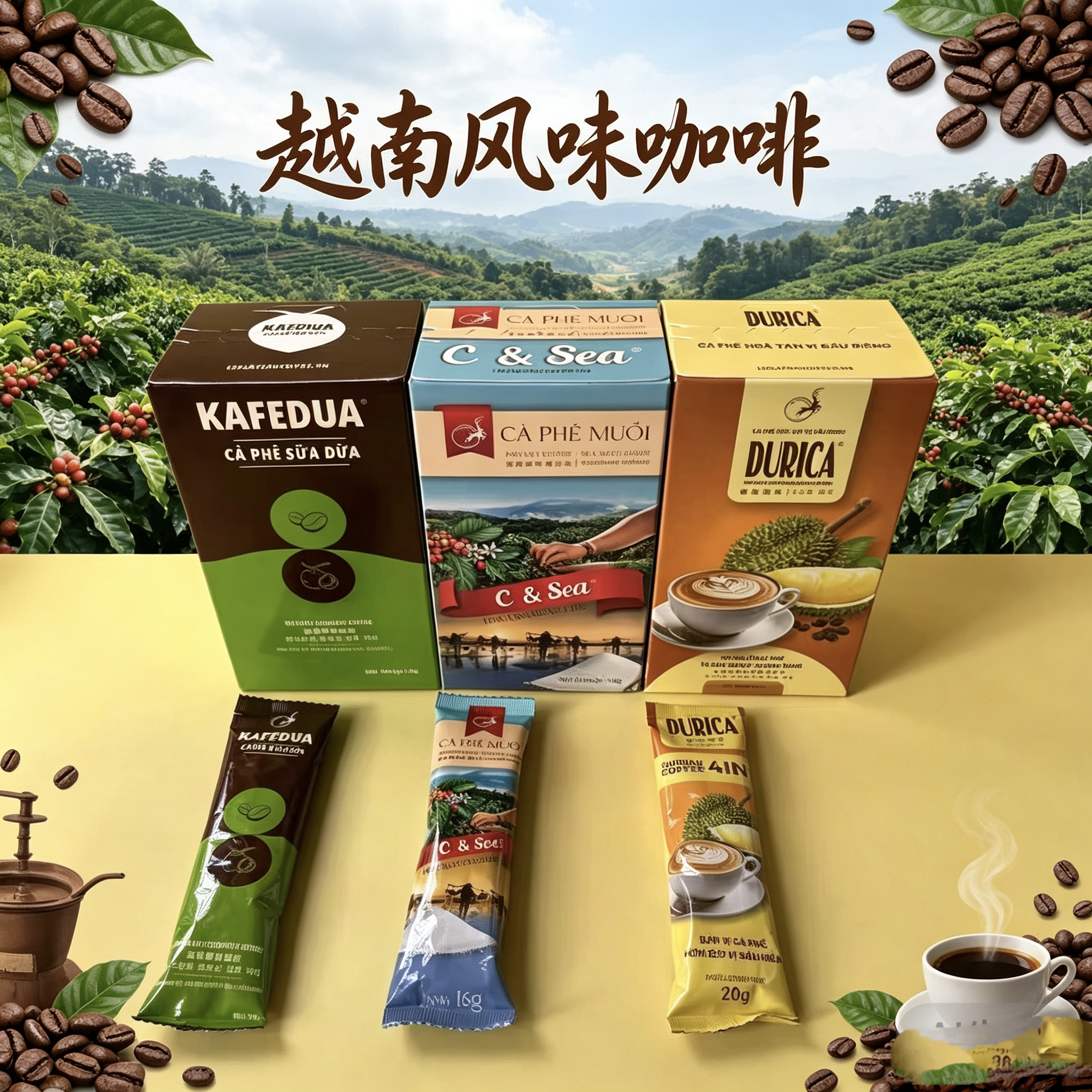 越南盐咖啡 海盐咖啡/榴莲咖啡/椰奶咖啡 网红越南咖啡 生椰拿铁