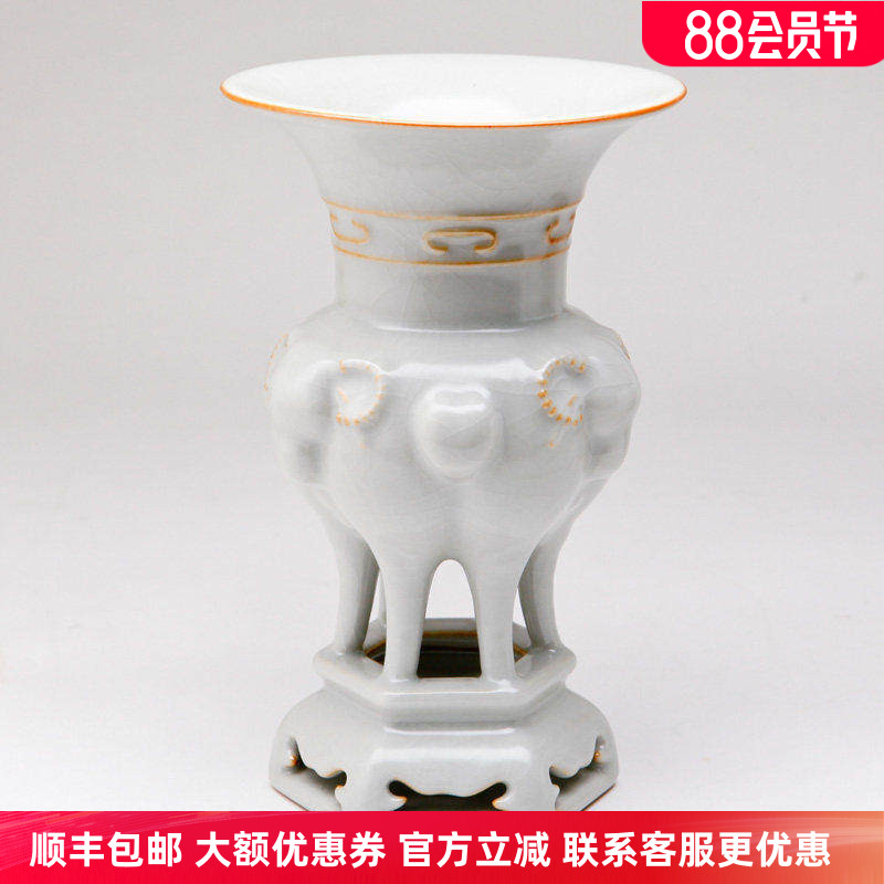 官方正品台湾柏采窑汝窑艺术茶器景德镇工艺品冬青釉GYR130E摆件