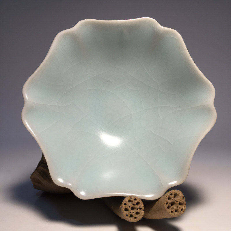 汝窑品茗杯豆青釉开片功夫茶具