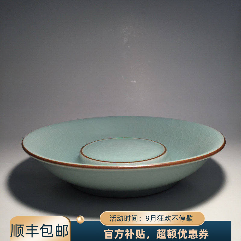 官方正品柏采窑汝窑茶具壶承纪趣豆青釉PR103汝窑茶具壶垫干泡盘