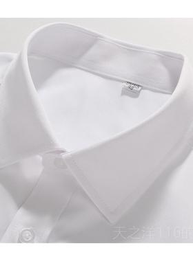 正品工男士色长袖工装衬色衫浅蓝职业衬衫白纯白色面试衬衫作服大
