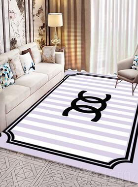 正品20室25新款潮牌客厅地毯茶几间毯 橙色大H高级卧床边感毯直播