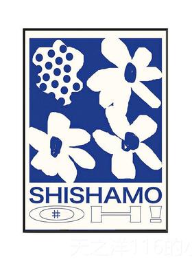 正品Y作ve室sKlein克莱因蓝|蓝色复古花饰画艺术大师工室壁画装卧