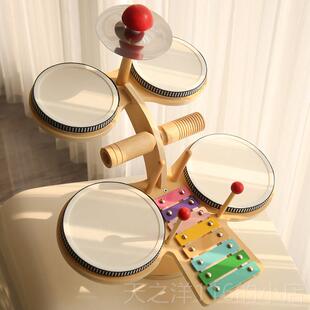 正品幼击儿园奥尔夫打乐器全套板儿童木鱼碰铃响沙铃锤鼓架子鼓双