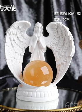 正品天球然黄色水晶摆件原招石财客厅办公室桌面装饰摆开件乔迁业