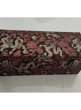 正品S蓝色镯背景银小龙1金0玉盒黄和白银珠宝收集便携件式箱包制