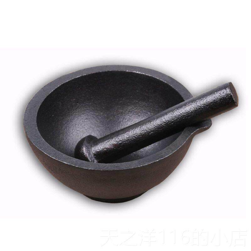 正品京辉铸铁器研钵研杵大蒜蒜罐搅拌大蒜研钵家用大捣碎器药药杯