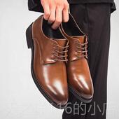 皮鞋 男商正装 真皮尖婚棕色内增高休务闲透气青年韩版 正品 新郎结鞋