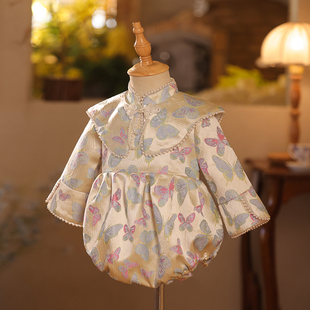 周岁女宝宝礼服千金风2025新款女宝抓周服一岁生日百天冠衣服春秋